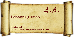Lehoczky Áron névjegykártya